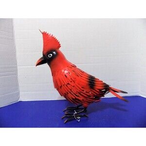 New Metal Red Cardinal Figurine Sculpture Christmas Decorations Birds